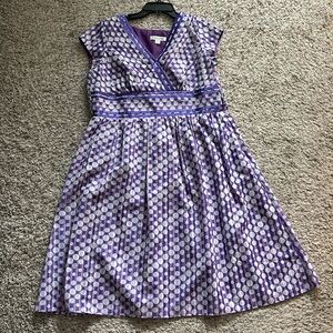 Coldwater Creek Purple Lavendar Polka Dotted Dress